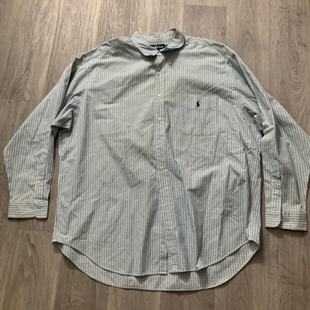 Ralph Lauren XXL Plaid Button Down Shirt Mens Long Sleeve Checkered‎